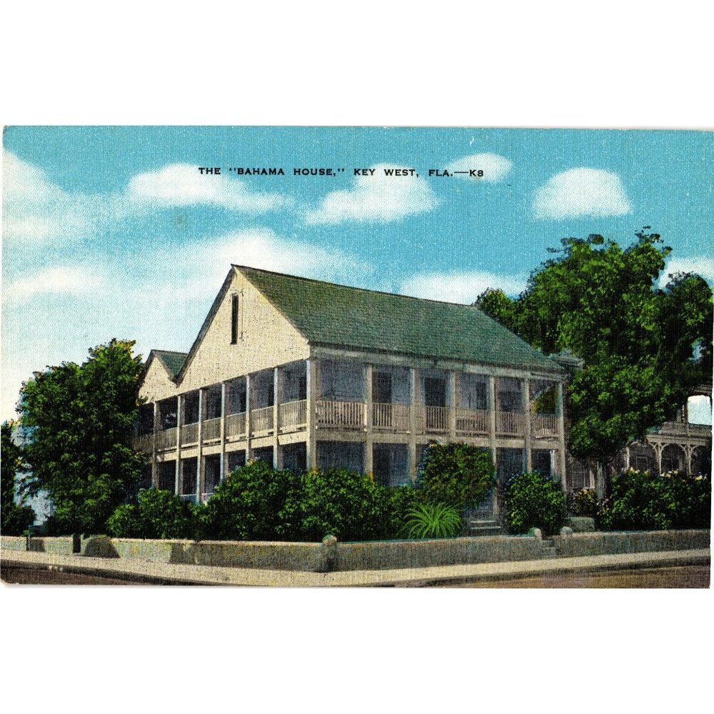 The Bahama House Key West Florida Linen Postcard Pre-Owned